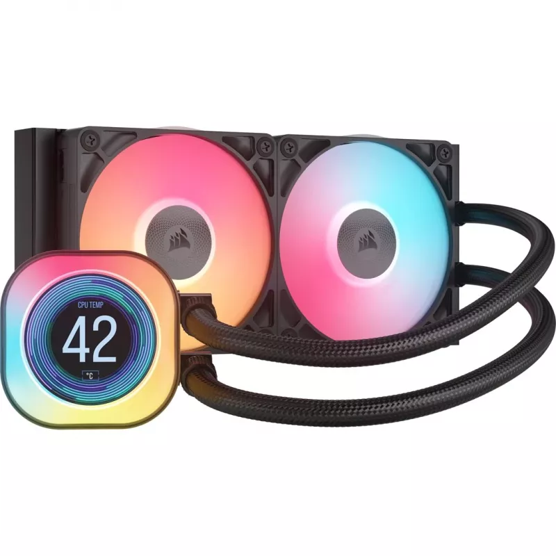 Arrefecedor de ar Corsair iCUE LINK TITAN 240 RX LCD 12 cm preto 300–2100 RPM