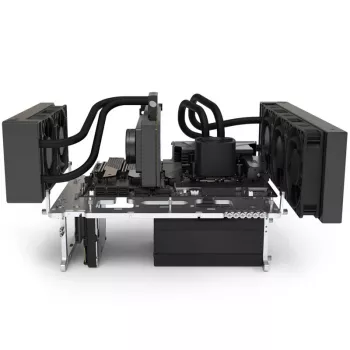 Mesa de estrutura aberta Streacom BC1 V2 prateada — suporte ATX, plataforma de teste e montagem