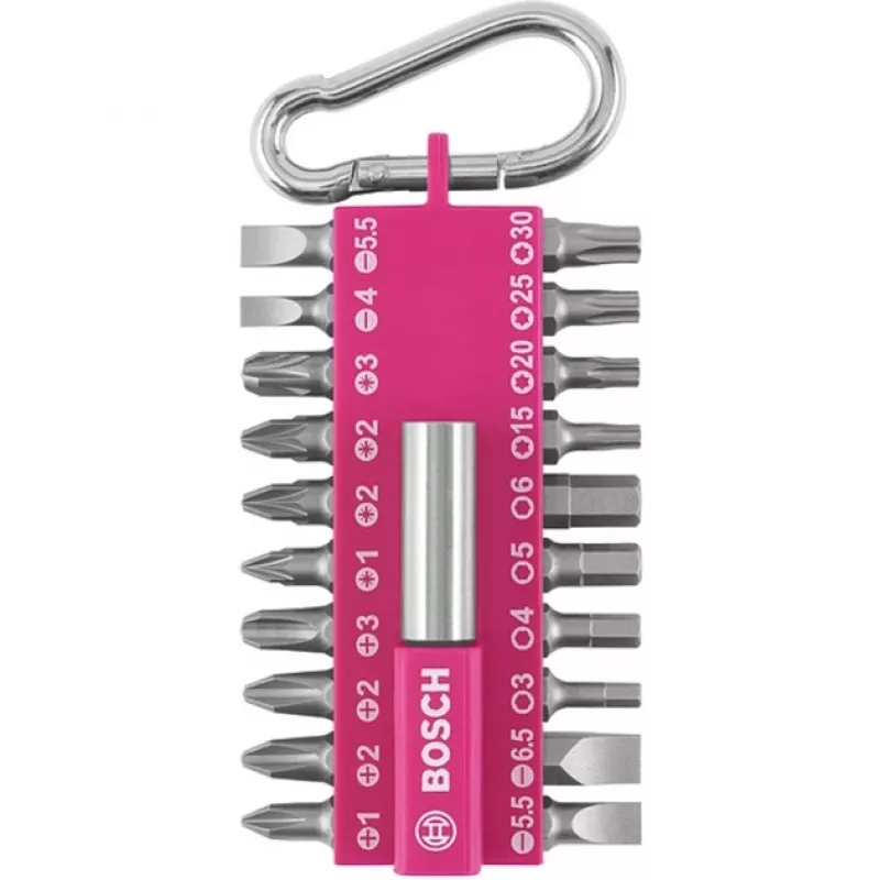 Conjunto de chaves de fendas Bosch 2607002821 — 21 peças: Torx, Phillips, Pozidriv, Hex