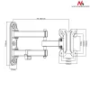 Suporte de parede para TV MACLEAN MC-740 para ecrãs de 13–23 polegadas, VESA até 100x100, capacidade de carga 30 kg