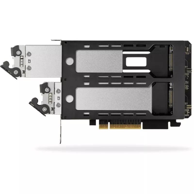 Rack de armazenamento móvel RAIDSONIC ToughArmor MB842MP-B — 2 baías removíveis para M.2 NVMe, PCIe 4.0 x16