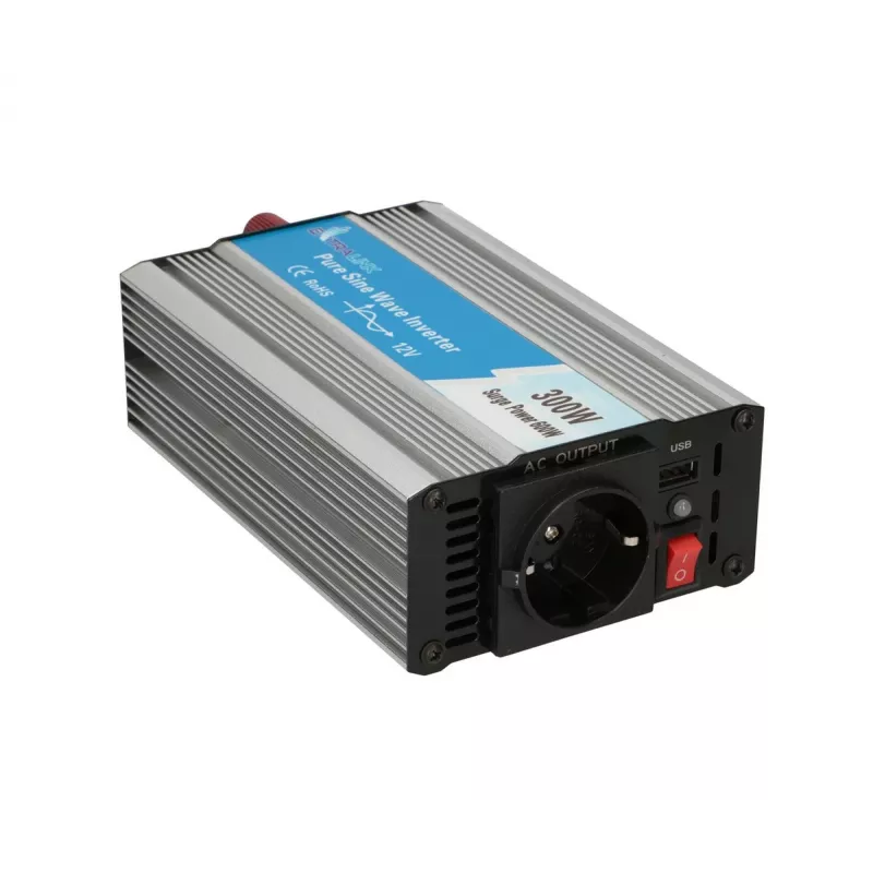 Conversor de tensão Extralink OPIP-300W 12V 300W onda sinusoidal pura, caixa de alumínio, refrigeração ativa