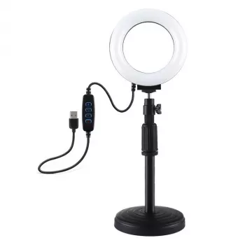 Lâmpada LED em anel Puluz com tripé ajustável PU391