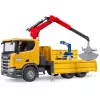 Camião de construção de brincar BRUDER Scania Super 560R com grua e 2 paletes