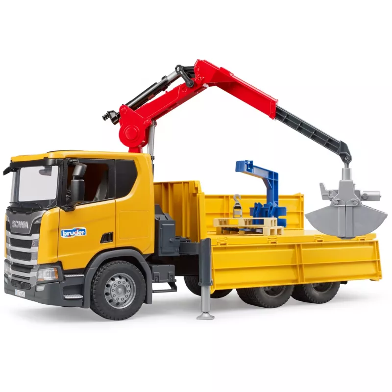 Camião de construção de brincar BRUDER Scania Super 560R com grua e 2 paletes