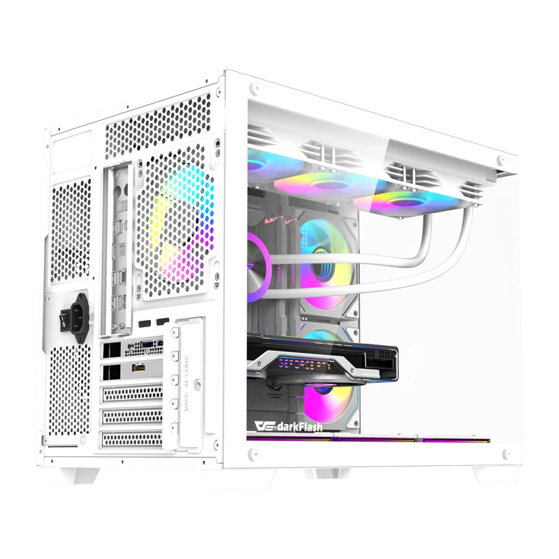 Caixa de computador DarkFlash B275 PRO (branca) com 6 ventoinhas