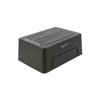DeLOCK - Docking station para HDD compartimentos: 2 - SATA 6Gb/s - 6 Gbit/s - USB 3.1 (Gen 2) - preto (63957)