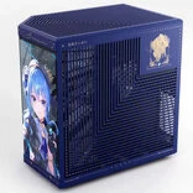 Caixa de computador HYTE Y70 Hoshimachi Suisei azul vidro temperado — caixa Mid-Tower ATX com painéis de vidro temperado