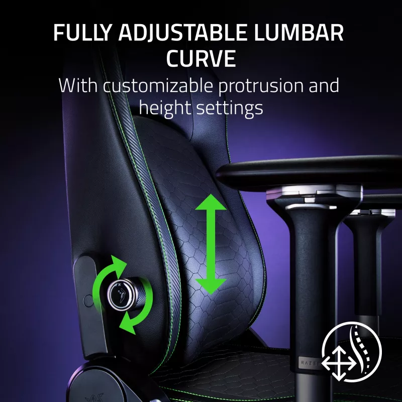 Cadeira gaming Razer Iskur V2 assento acolchoado preto