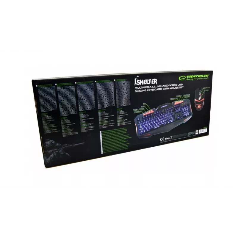 Conjunto Esperanza EGK3000 teclado + teclado com fios com retroiluminação