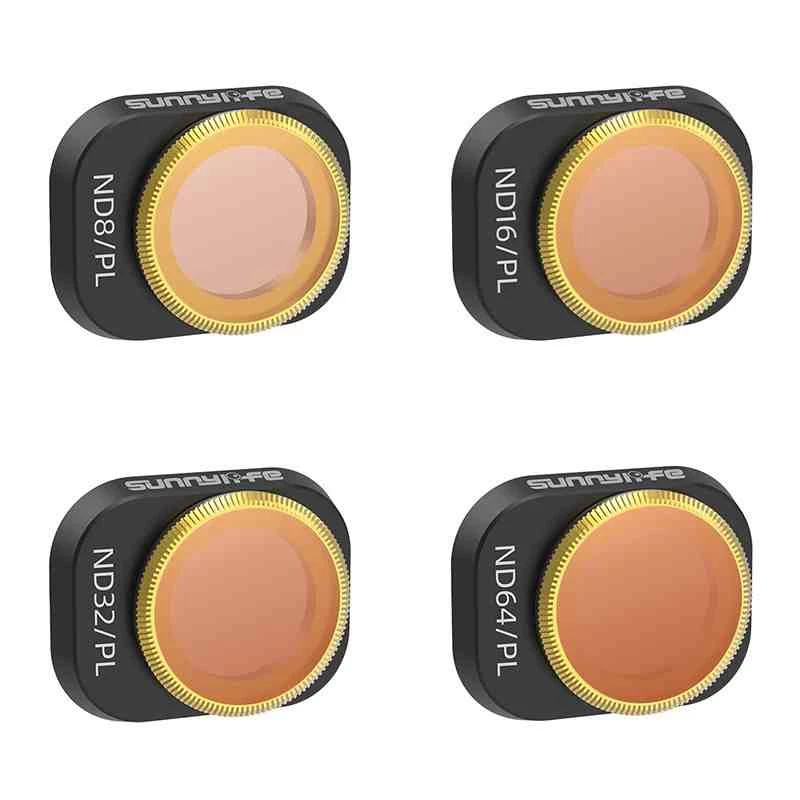 Conjunto de filtros Sunnylife para DJI Mini 4 Pro – filtros de densidade neutra e polarização 4 lentes (ND8, ND16, ND32, ND64)