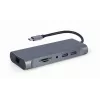 Dock/porta-replicador para portátil Gembird A-CM-COMBO7-01 USB 3.2 Gen 1 (3.1 Gen 1) Type-A cinzento