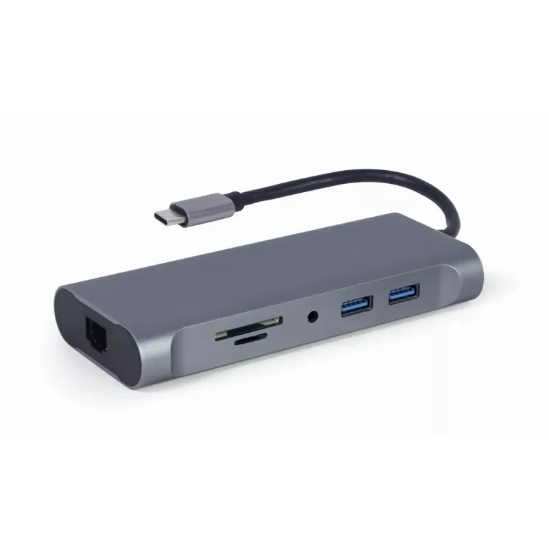 Dock/porta-replicador para portátil Gembird A-CM-COMBO7-01 USB 3.2 Gen 1 (3.1 Gen 1) Type-A cinzento