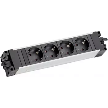 Bachmann STEP ALU 906.18802 extensão com tomadas, 4 tomadas CEE 7/3, GST18i3