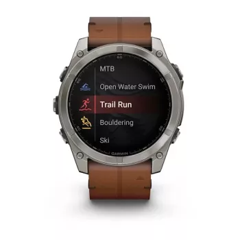 Garmin Fenix 8 3,56 cm (1,4) AMOLED 51 mm Digital 454 x 454 Pixel Ecrã tátil Titânio Wi-Fi GPS (Satélite)