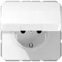 JUNG CD 1520 BF KI KL WW tomada SCHUKO com tampa articulada, 16 A 250 V, branco alpino