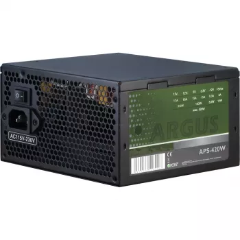 Fonte de alimentação Inter-Tech Argus APS 420 W 20+4 Pin ATX ATX preta