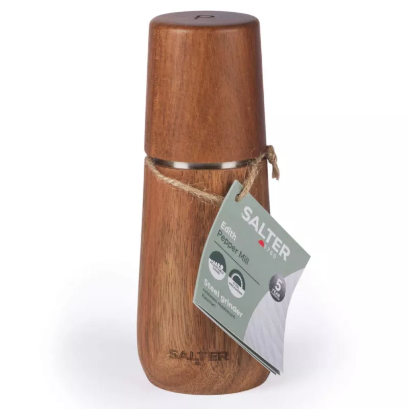 Pimenteiro Salter BW13049APEU7 madeira de acácia moagem ajustável 18 cm