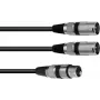 Cabo de áudio XLR 3 pinos 2 x XLR 3 pinos preto Omnitronic 30225203