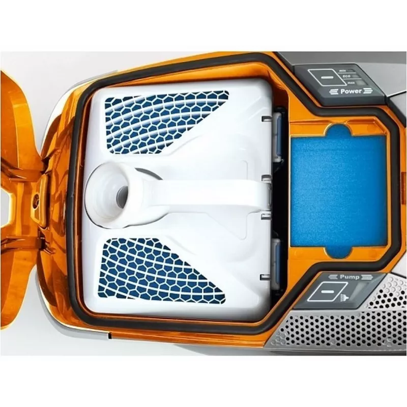 Aspirador vertical THOMAS Aqua + Pet & Family 1,8 L — Aspirador seco e húmido, 1700 W, laranja/cinzento