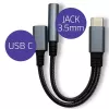 Adaptador 2 em 1 USB-C para USB-C e jack de 3,5 mm PD 15W