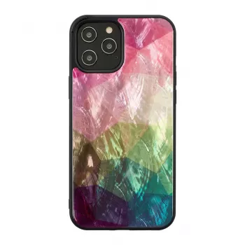 Capa de proteção iKins para Apple iPhone 12 / 12 Pro — design flores aquáticas, preto