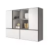 Conjunto de móveis de sala Cama ROCO 19 (4xRO3 + 4xRO6) branco/preto/branco