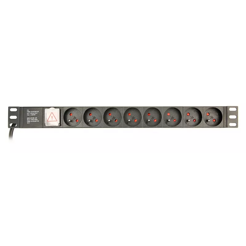 EnerGenie EG-PDU-014-F unidade de distribuição de energia para rack (8 tomadas FR, 1U, 16A, ficha Schuko, 3m, preto)