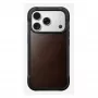 Capa para telemóvel Nomad Rugged Leather Case para iPhone 17 Pro, 6,3 polegadas (16 cm), castanha, pele/TPU/alumínio