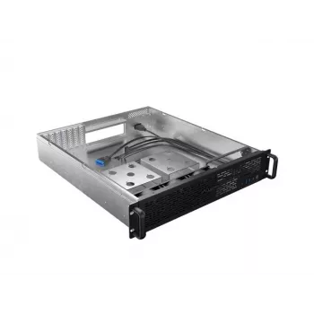 Caixa rack Lanberg SC01-5202-12B 2U preta 3 ventoinhas HDD+SSD