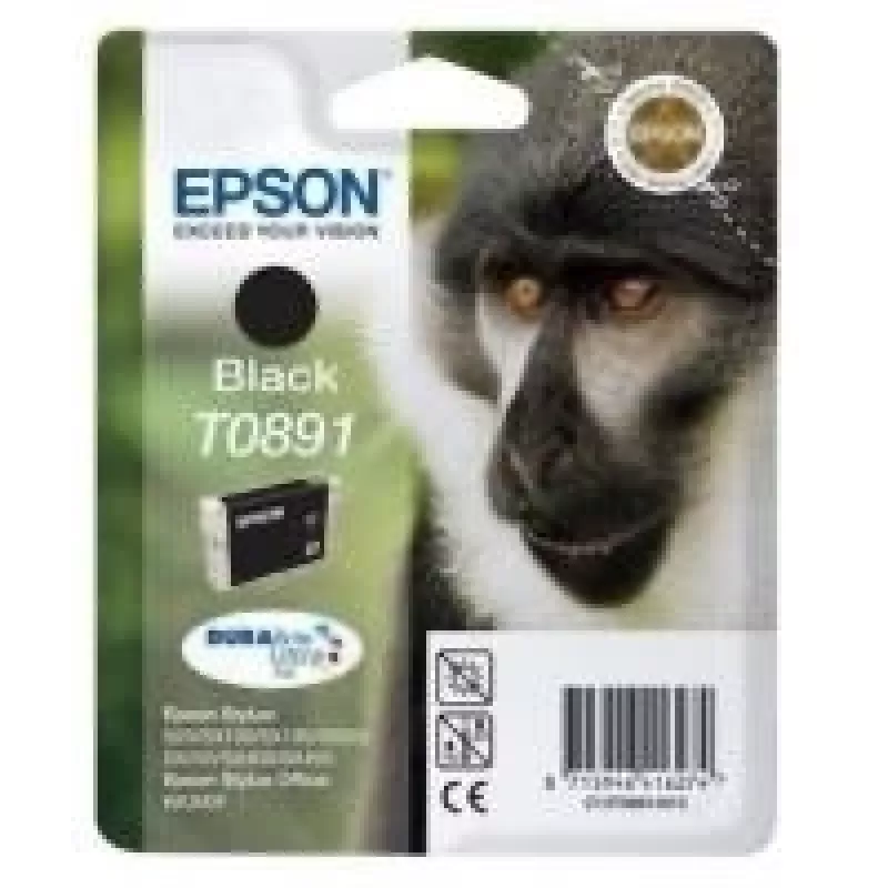 Epson Monkey Embalagem individual preto T0891 Tinta DURABrite Ultra, preto, tinta pigmentada