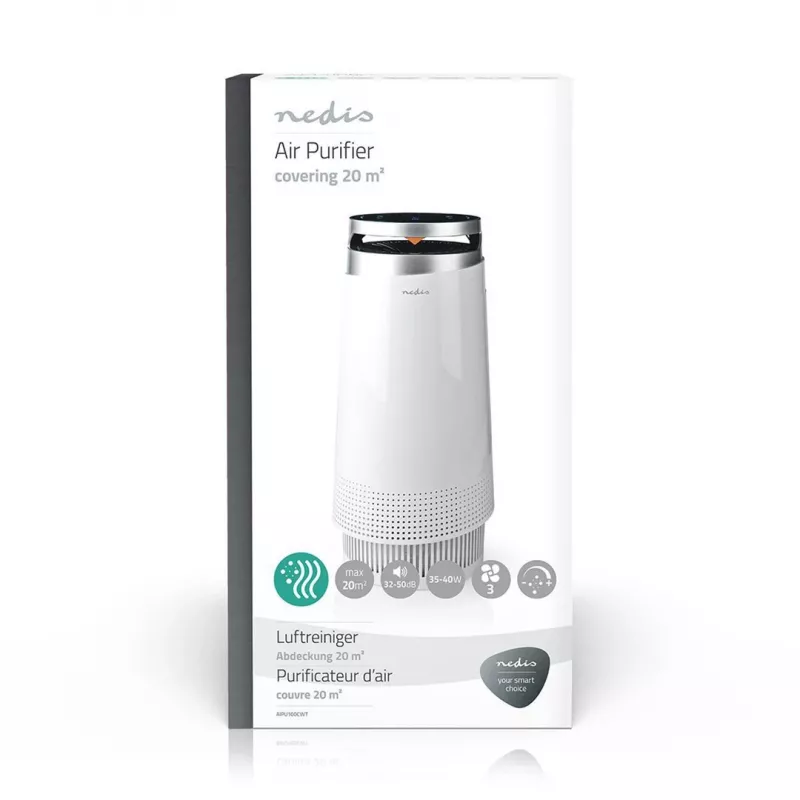 Purificador de ar Nedis AIPU100CWT 20 m² 50 dB 35 W Preto, Branco
