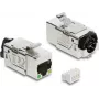 Módulo Keystone DELOCK 86610 — plano, aço inoxidável, RJ-45, 16,4×37,5×22 mm