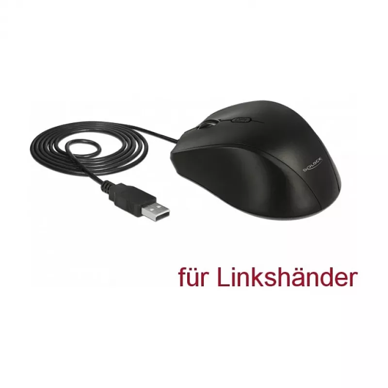Rato DeLOCK 12548 Office para canhotos USB Type-A ótico 2400 DPI