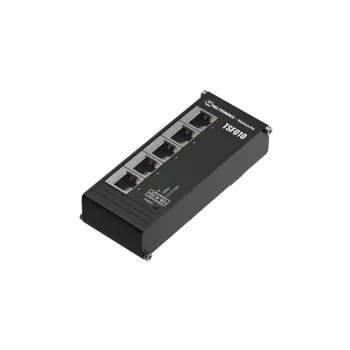 Teltonika NETWORKS TSF010 switch Ethernet plano, não gerido, Fast Ethernet (10/100), calha DIN, preto
