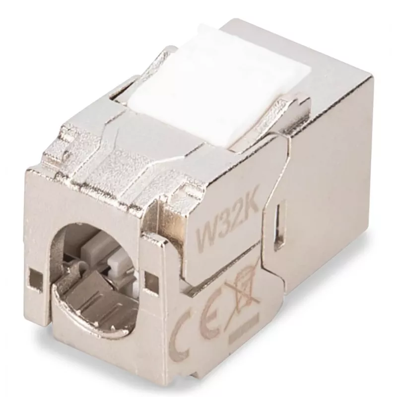 Módulo Keystone compacto Digitus CAT 6A blindado montagem sem ferramentas conector 8 unid.