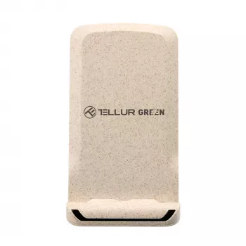 Carregador sem fios Tellur TLL151311 15W, base de carregamento rápido compatível com Qi, creme