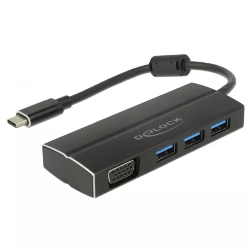 Dock para portátil DeLOCK 63932 USB 3.2 Gen 1 Type-C preto