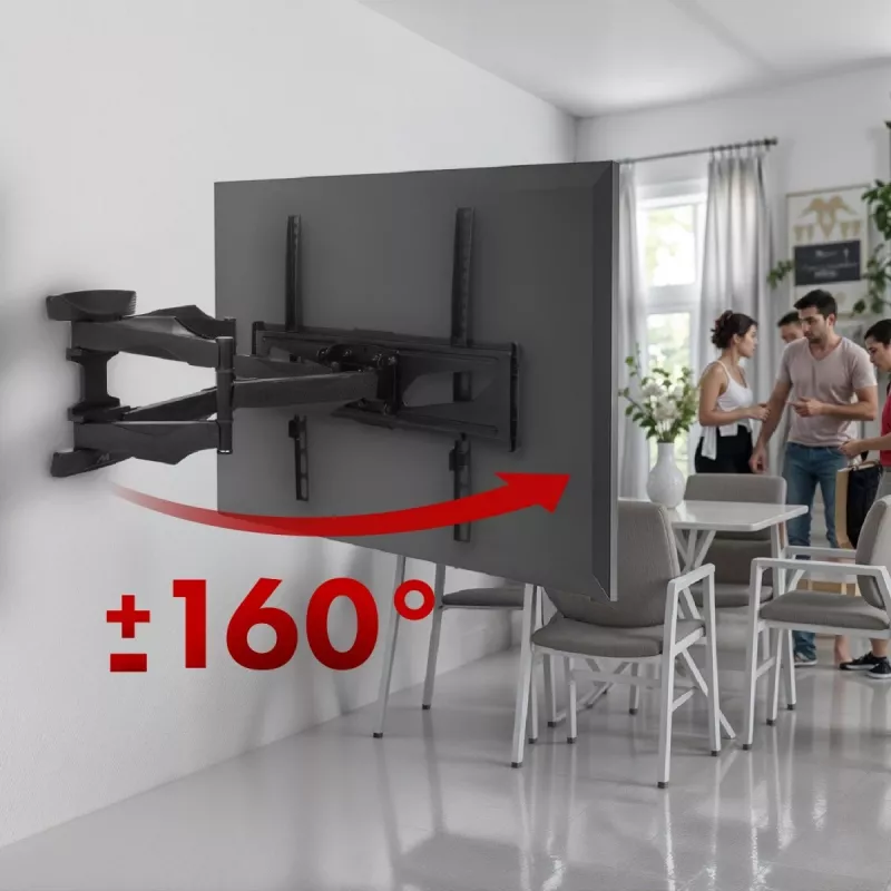 Suporte de TV de parede MACLEAN MC-781 para ecrãs de 66–177,8 cm (26–70 polegadas), inclinável -12–2°, VESA 100x100–400x400, carga máx. 45 kg, preto