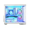 Caixa de PC MODECOM Volcano Panorama Midi Tower branco — micro ATX, vidro temperado, ARGB, USB-C, suporta GPU 400 mm