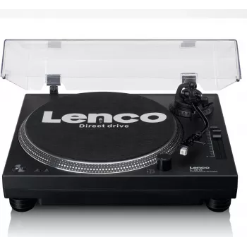 Gira-discos Lenco LEN L-3818 preto, automático, prato de alumínio, USB Type-B, AC 230V