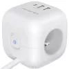 Power Cube QOLTEC 52547 Régua de tomadas 3×tomadas AC, 2×USB-A, 1×USB-C PD 20W