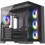 Caixa de PC Silentware View A-RGB preta VIEWpreto — caixa Mid-Tower com iluminação A-RGB