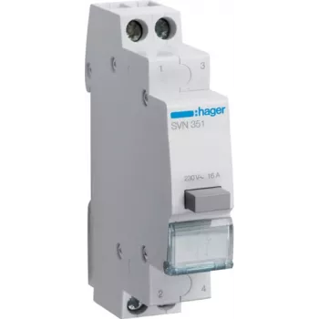 Hager SVN351. Corrente nominal: 16 A. Código de proteção internacional (IP): IP20. Largura: 17,5 mm, Altura: 83 mm (SVN351)
