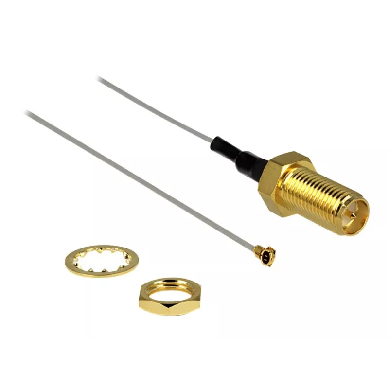 Cabo coaxial DeLOCK 88815 0,2 m MHF IV (I-PEX) RP-SMA cinzento