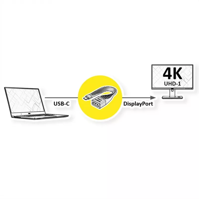 ROTRONIC-SECOMP Roline - Cabo adaptador - USB-C (M) para DisplayPort (F)
