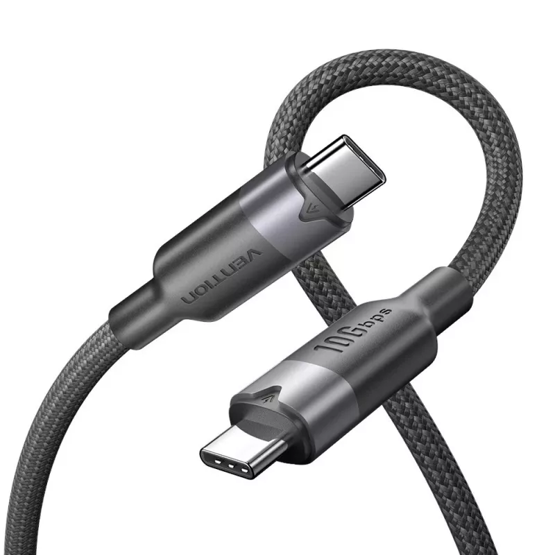 Cabo Vention USB 3.2 5A 10 Gbps 1 m BK USB-C para C