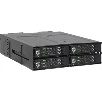 ICY DOCK - ToughArmor MB720MK-B V3 - 4x PCIe 4.0 M.2 NVMe para 4x OCuLink em 1x baía de 5,25 moldura móvel metal preto com fecho de chave (compatível com Tri-Mode)