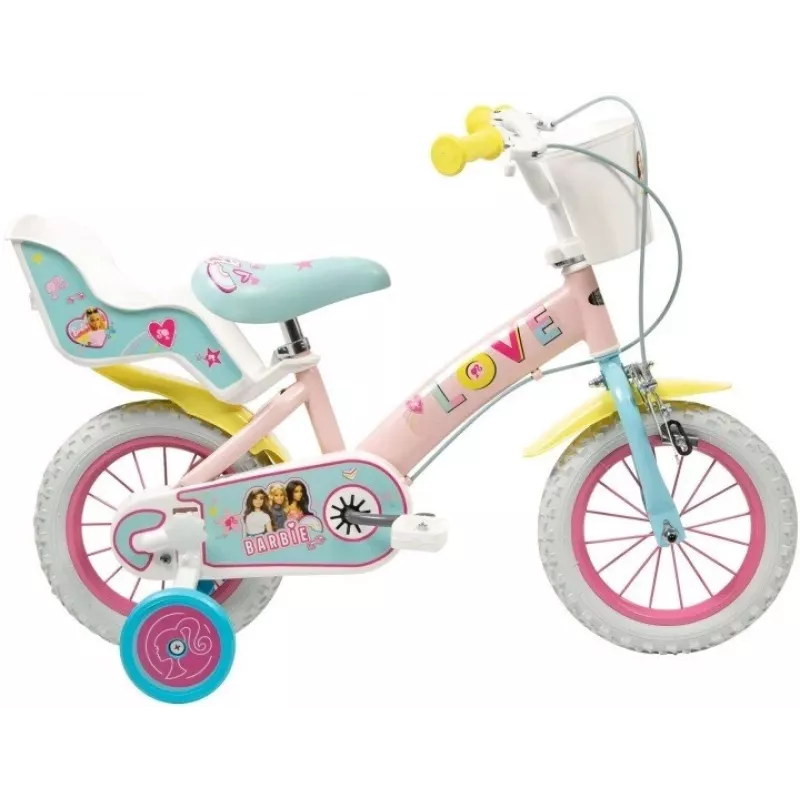Bicicleta infantil Toimsa 12 polegadas modelo 1265 — design Barbie, rodas de 12 polegadas, adequada para crianças pequenas