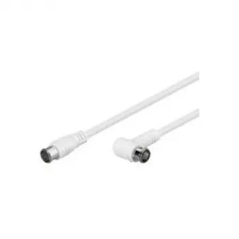 Wentronic Goobay cabo de ligação SAT angular, F-Quick, 100% blindado, branco, 5 m - ficha F (Quick) ficha F (Quick) 90° (67350)